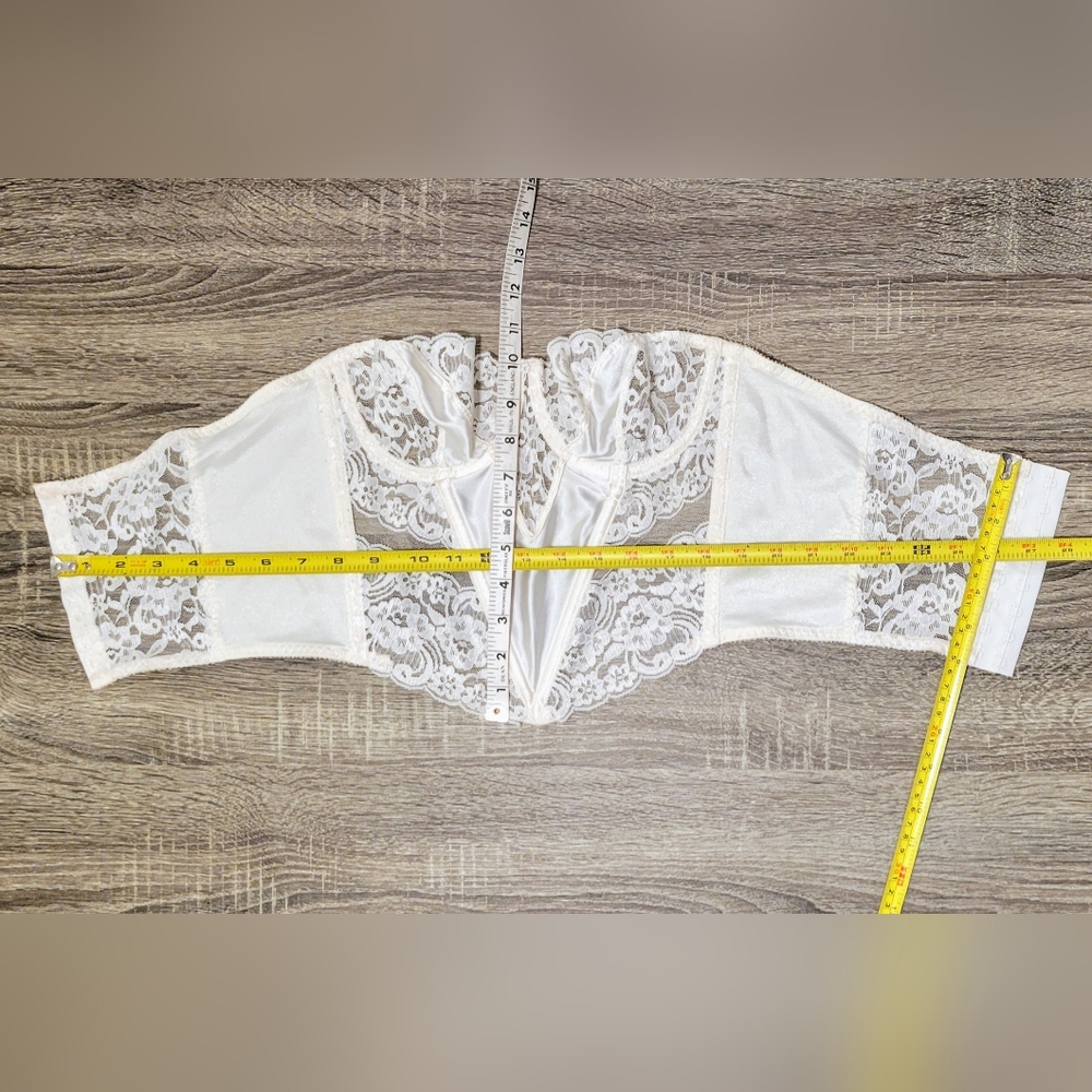 Christian Dior Intimates Lace Floral Corset Bustier Top Ivory 4975 - 36B - Picture 10 of 11